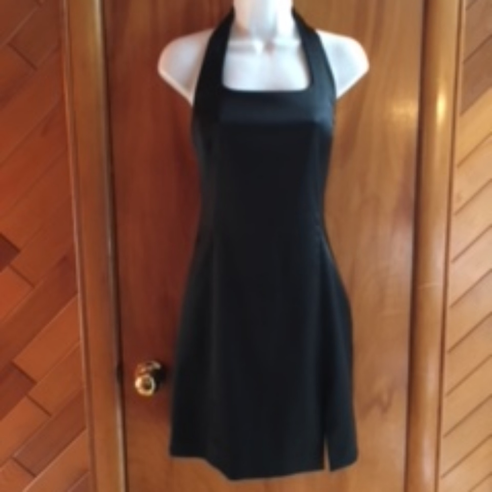 Cache - Black Halter Dress w front slit